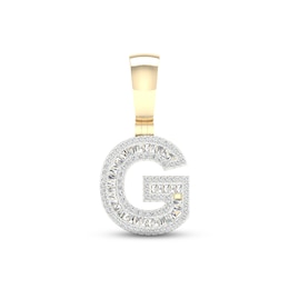 Diamond G Initial Charm 1/2 ct tw Baguette & Round-cut 10K Yellow Gold