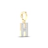 Thumbnail Image 2 of Diamond H Initial Charm 3/8 ct tw Baguette & Round-cut 10K Yellow Gold