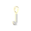 Thumbnail Image 2 of Diamond J Initial Charm 1/3 ct tw Baguette & Round-cut 10K Yellow Gold