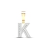 Thumbnail Image 1 of Diamond K Initial Charm 1/2 ct tw Baguette & Round-cut 10K Yellow Gold
