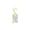 Thumbnail Image 2 of Diamond N Initial Charm 1/2 ct tw Baguette & Round-cut 10K Yellow Gold