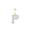 Thumbnail Image 1 of Diamond P Initial Charm 1/2 ct tw Baguette & Round-cut 10K Yellow Gold