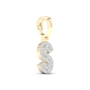 Thumbnail Image 2 of Diamond S Initial Charm 3/8 ct tw Baguette & Round-cut 10K Yellow Gold