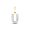 Thumbnail Image 1 of Diamond U Initial Charm 1/2 ct tw Baguette & Round-cut 10K Yellow Gold