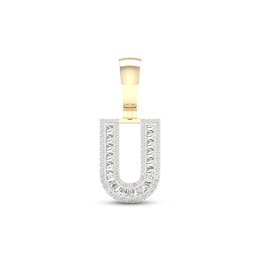Diamond U Initial Charm 1/2 ct tw Baguette & Round-cut 10K Yellow Gold