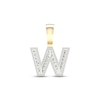 Thumbnail Image 1 of Diamond W Initial Charm 5/8 ct tw Baguette & Round-cut 10K Yellow Gold