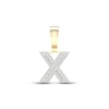 Thumbnail Image 1 of Diamond X Initial Charm 3/8 ct tw Baguette & Round-cut 10K Yellow Gold