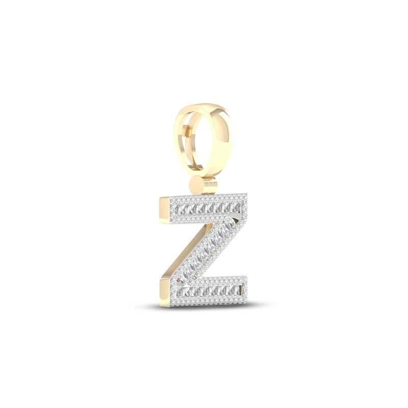 Diamond Z Initial Charm 5/8 ct tw Baguette & Round-cut 10K Yellow Gold