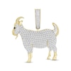 Thumbnail Image 1 of Men's Diamond & Spinel Goat Charm 1/2 ct tw Round-cut 10K Yellow Gold