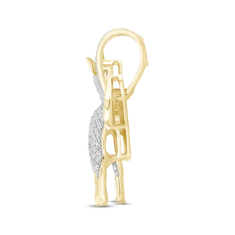 Men's Diamond & Spinel Goat Charm 1/2 ct tw Round-cut 10K Yellow Gold