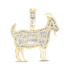 Thumbnail Image 3 of Men's Diamond & Spinel Goat Charm 1/2 ct tw Round-cut 10K Yellow Gold