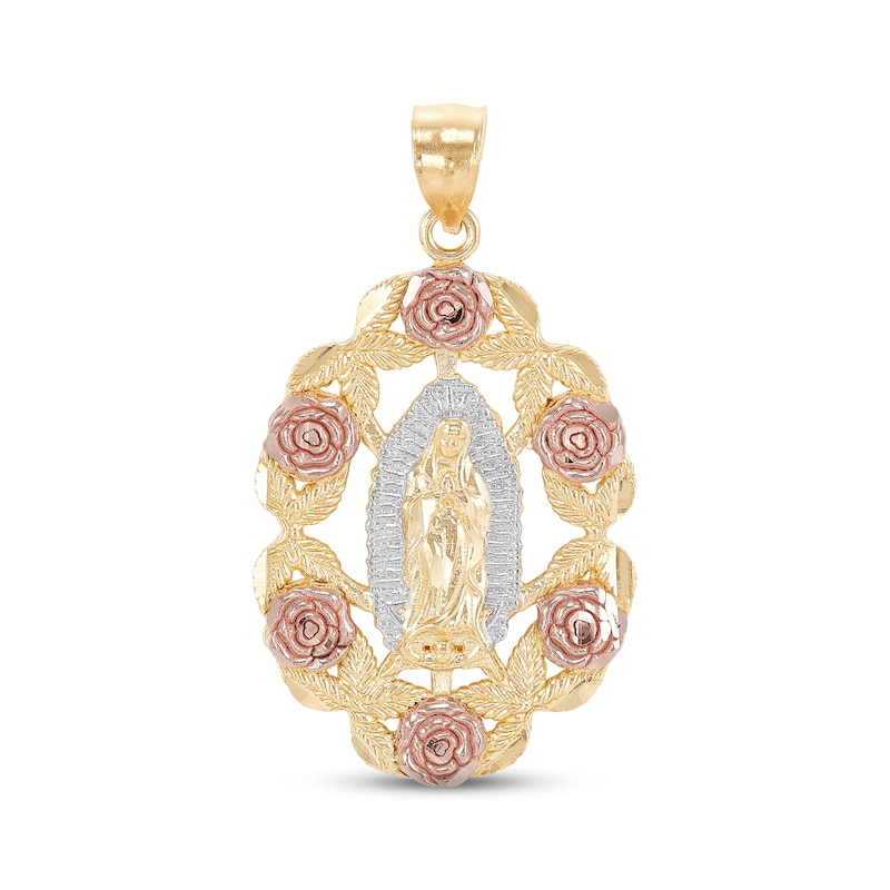 Main Image 1 of Our Lady of Guadalupe Rose Wreath Charm 14K Two-Tone Gold