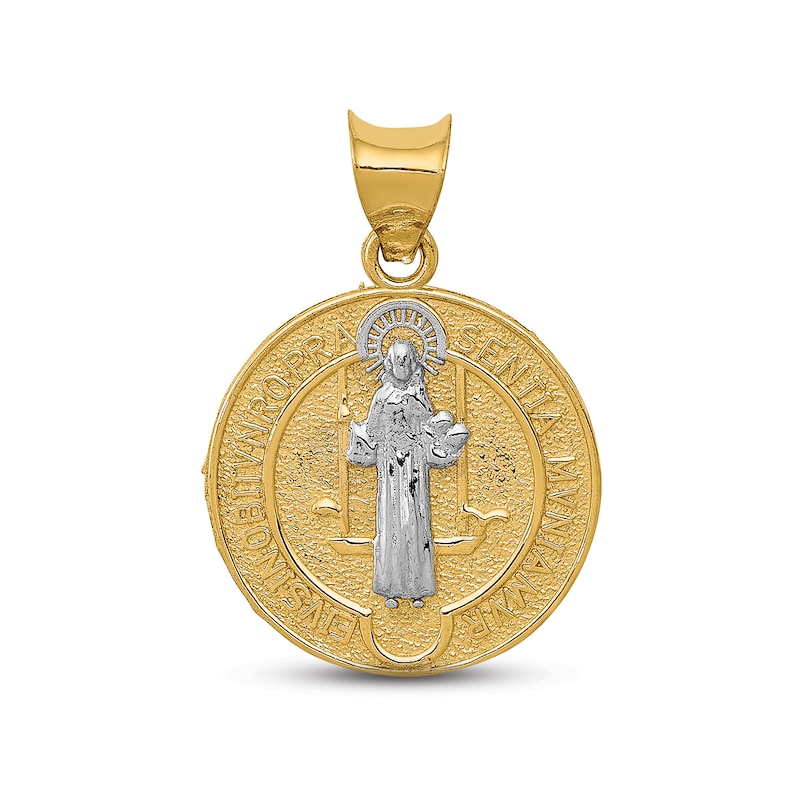 Saint Benedict Medallion Charm 14K Yellow Gold