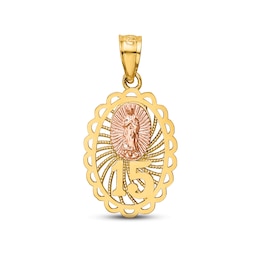 Our Lady of Guadalupe 15 Charm 14K Two-Tone Gold