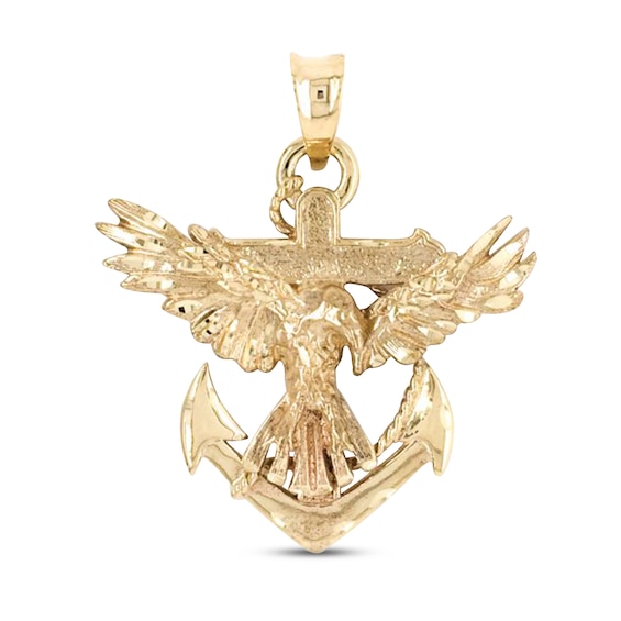 Men's Eagle Anchor Charm 10K Yellow Gold