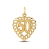 50 Heart Charm 14K Yellow Gold