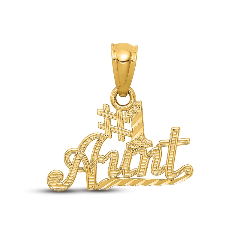 "#1 Aunt" Charm 14K Yellow Gold