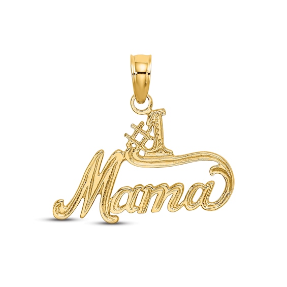 "#1 Mama" Charm 14K Yellow Gold