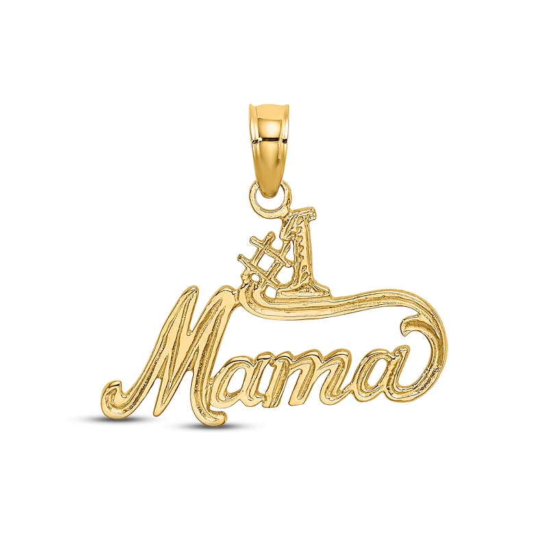 "#1 Mama" Charm 14K Yellow Gold