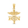 Thumbnail Image 1 of Diamond-cut &quot;RN&quot; Caduceus Charm 14K Yellow Gold