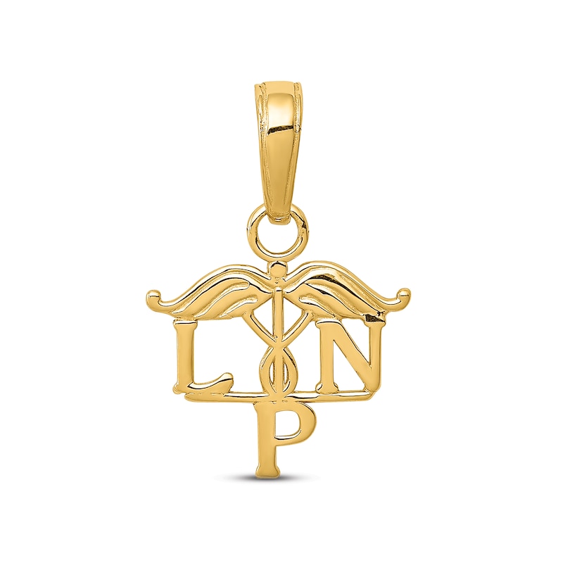 Main Image 1 of &quot;LPN&quot; Caduceus Charm 14K Yellow Gold
