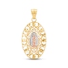 Diamond-cut Our Lady of Guadalupe Charm 14K Two-Tone Gold