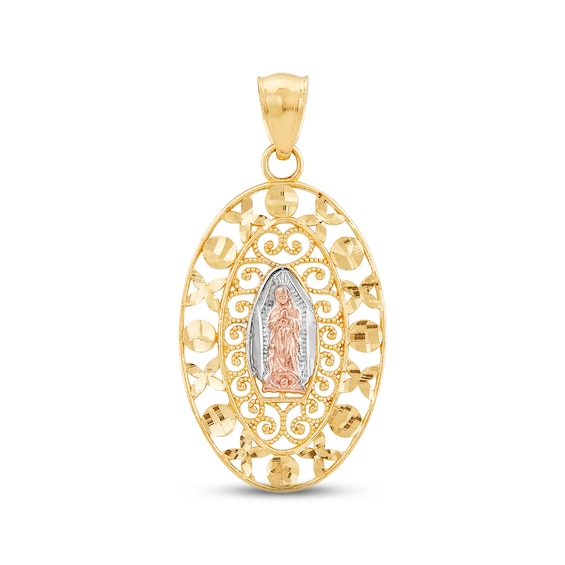 Kay Diamond-cut Our Lady of Guadalupe Charm 14K Two-Tone Gold