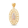 Diamond-cut Our Lady of Guadalupe Charm 14K Two-Tone Gold