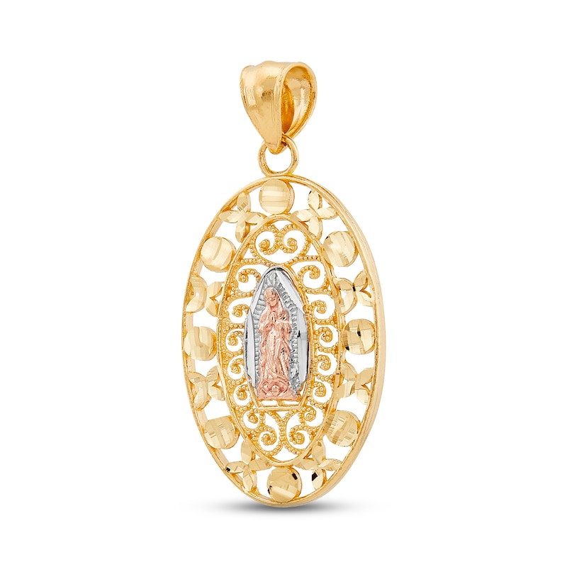 Main Image 2 of Diamond-cut Our Lady of Guadalupe Charm 14K Two-Tone Gold