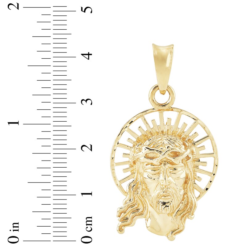Diamond-cut Christ Charm 14K Yellow Gold