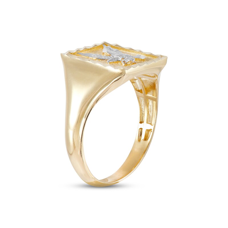 Men's Diamond-cut Eagle Ring 10K Yellow Gold