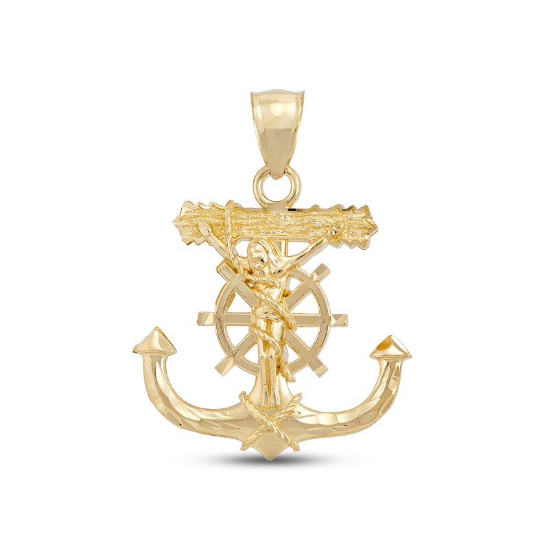 Main Image 1 of Mariner's Cross & Crucifix Charm 10K Yellow Gold