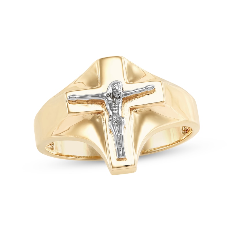 Men's Crucifix Ring 10K Yellow Gold