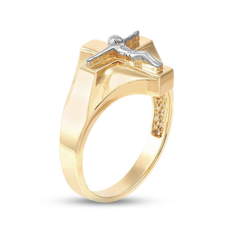 Men's Crucifix Ring 10K Yellow Gold