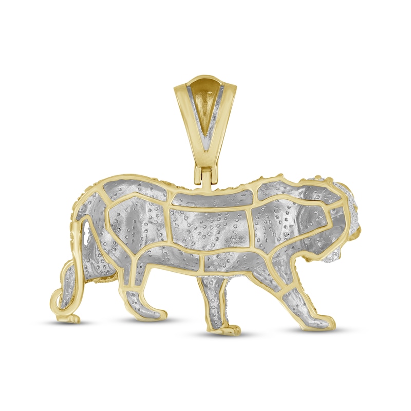 Main Image 4 of Men's Diamond & Ruby Tiger Charm 1 ct tw Round-cut 10K Yellow Gold
