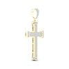 Thumbnail Image 1 of Men's Diamond Cross Charm 2 ct tw Round & Baguette-cut 10K Yellow Gold