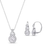 Thumbnail Image 1 of White Lab-Created Sapphire Swirl Gift Set Sterling Silver