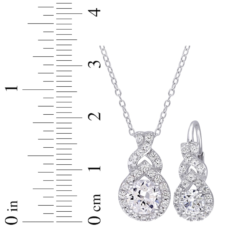 Main Image 2 of White Lab-Created Sapphire Swirl Gift Set Sterling Silver