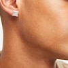 Thumbnail Image 4 of Men's Baguette & Round-Cut Multi-Diamond Greek Key Accent Stud Earrings 1/2 ct tw 10K Yellow Gold