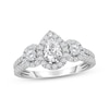 Thumbnail Image 0 of Pear-Shaped & Round-Cut Diamond Three-Stone Engagement Ring 1 ct tw 14K White Gold