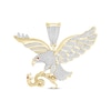 Thumbnail Image 1 of Men's Diamond & Lab-Created Ruby Eagle Charm 1/2 ct tw 10K Yellow Gold