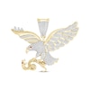 Thumbnail Image 0 of Men's Diamond & Lab-Created Ruby Eagle Charm 1/2 ct tw 10K Yellow Gold