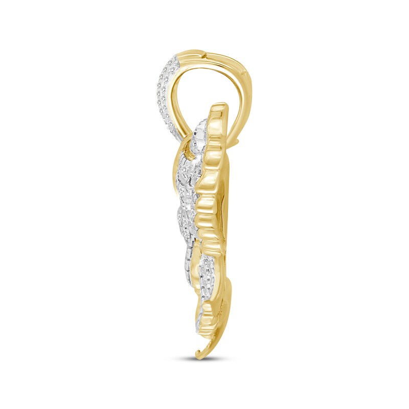 Main Image 3 of Men's Diamond & Lab-Created Ruby Eagle Charm 1/2 ct tw 10K Yellow Gold