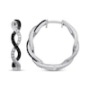 Thumbnail Image 1 of Black & White Diamond Twist Hoop Earrings 1/4 ct tw Sterling Silver