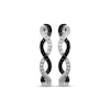 Thumbnail Image 2 of Black & White Diamond Twist Hoop Earrings 1/4 ct tw Sterling Silver