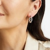 Thumbnail Image 3 of Black & White Diamond Twist Hoop Earrings 1/4 ct tw Sterling Silver