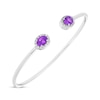 Thumbnail Image 2 of Oval-Cut Amethyst & Round-Cut White Lab-Created Sapphire Cuff Bangle Bracelet Sterling Silver