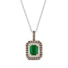 Thumbnail Image 0 of Le Vian Emerald-Cut Emerald Necklace 7/8 ct tw Diamonds 14K Two-Tone Gold 19”