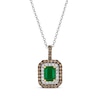 Thumbnail Image 1 of Le Vian Emerald-Cut Emerald Necklace 7/8 ct tw Diamonds 14K Two-Tone Gold 19”