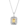 Thumbnail Image 2 of Le Vian Emerald-Cut Emerald Necklace 7/8 ct tw Diamonds 14K Two-Tone Gold 19”